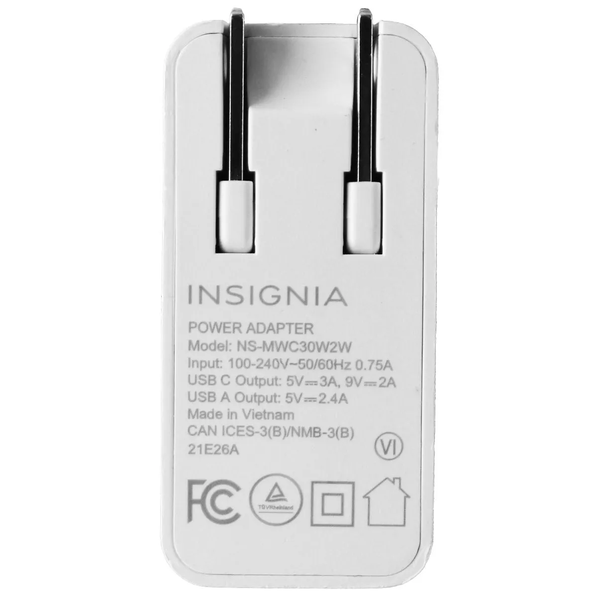 Insignia 30W 2-Port USB-C/USB Wall Charger - White (NS-MWC30W2W)