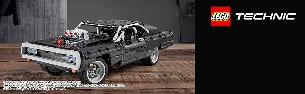 LEGO Technic Fast & Furious Dom’s Dodge Charger 42111 Race Car Building Set, New 2020 (1,077 Pieces)