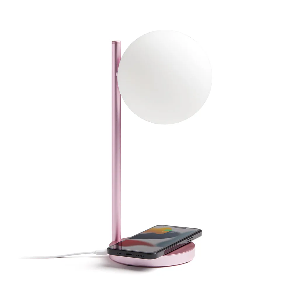 Lexon Bubble Desk Lamp With Built-In Wireless Charger - Pink