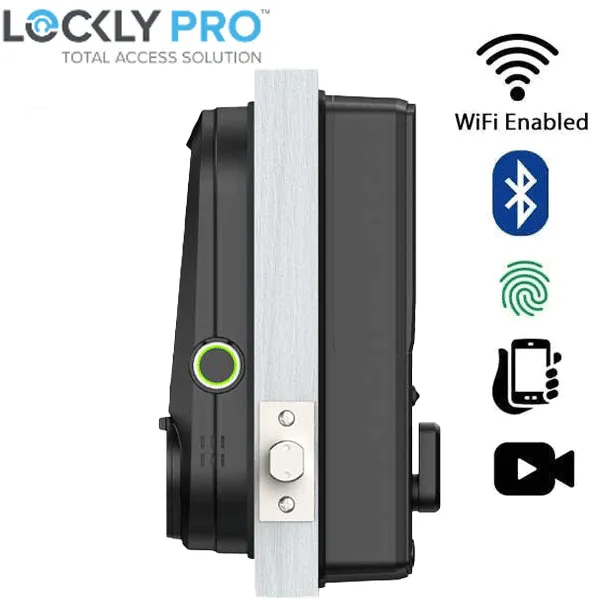 Lockly-PGD798MB-Vision Doorbell Video Camera Smart Lock-Fingerprint Biometric Electronic Deadbolt- Mobile App Controlled- Matte Black