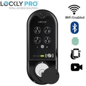 Lockly-PGD798MB-Vision Doorbell Video Camera Smart Lock-Fingerprint Biometric Electronic Deadbolt- Mobile App Controlled- Matte Black