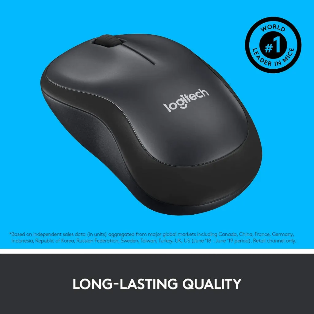 Logitech M221 Charcoal Silent Wireless Mouse