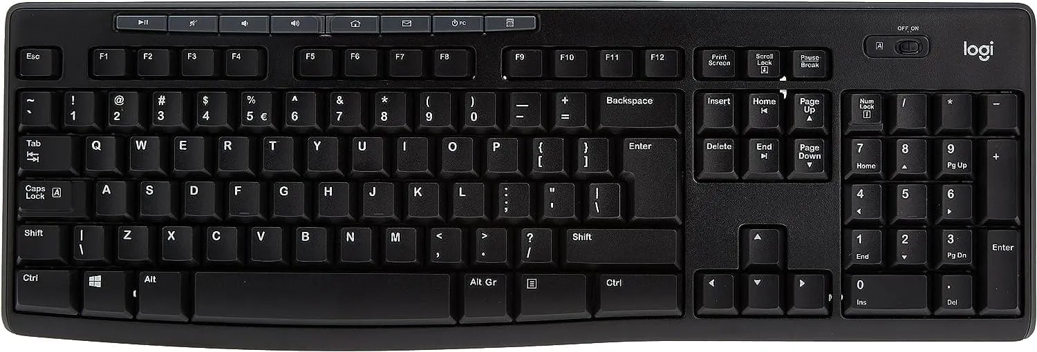 Logitech MK270 Wireless Keyboard and Mouse Combo for Windows, 2.4 GHz Wireless, Compact Mouse, 8 Multimedia and Shortcut Keys, 2-Year Battery Life, for PC, Laptop, QWERTY UK English Layout - Black