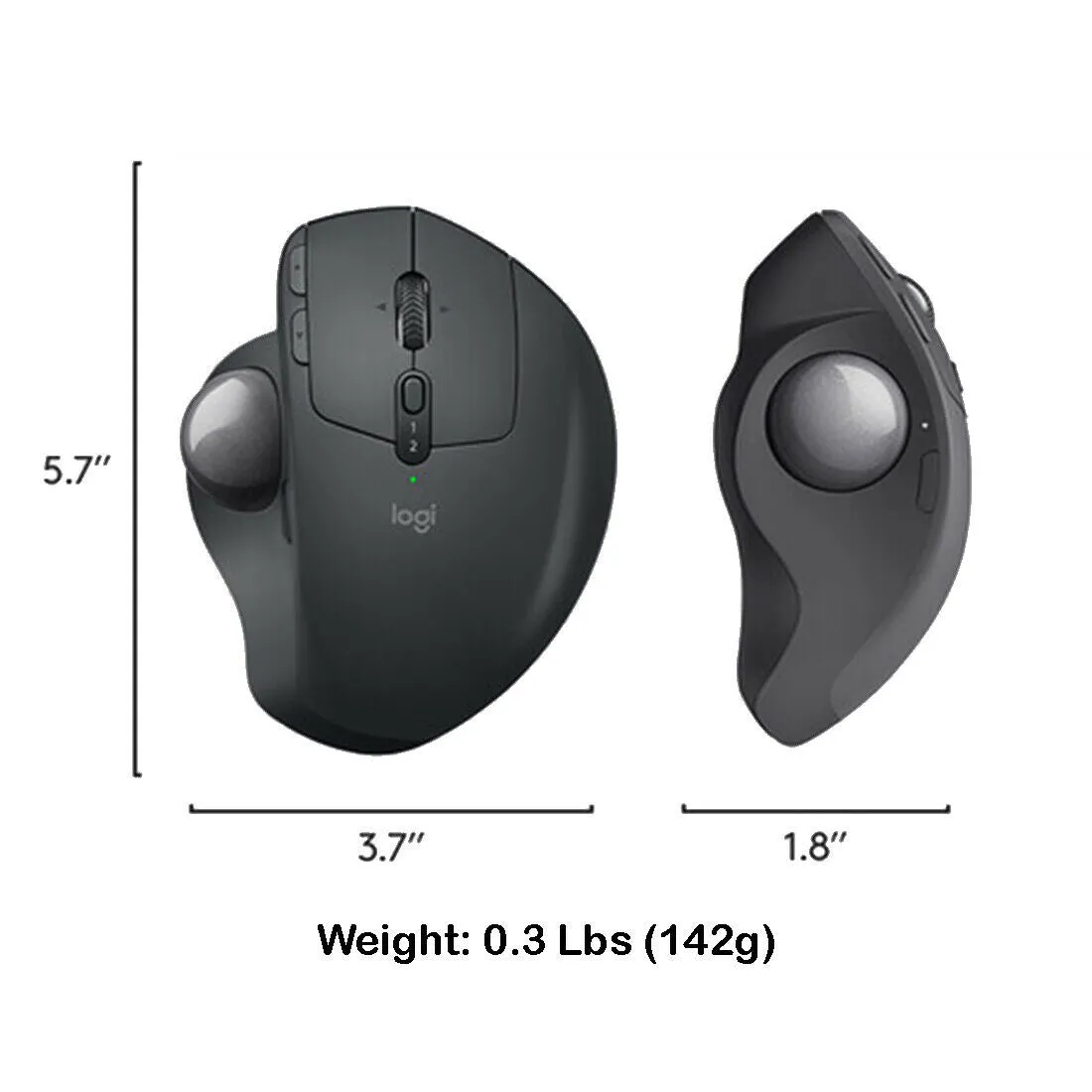 Logitech MX Ergo Plus Wireless Palm Support Trackball Mouse 910-005178, Graphite