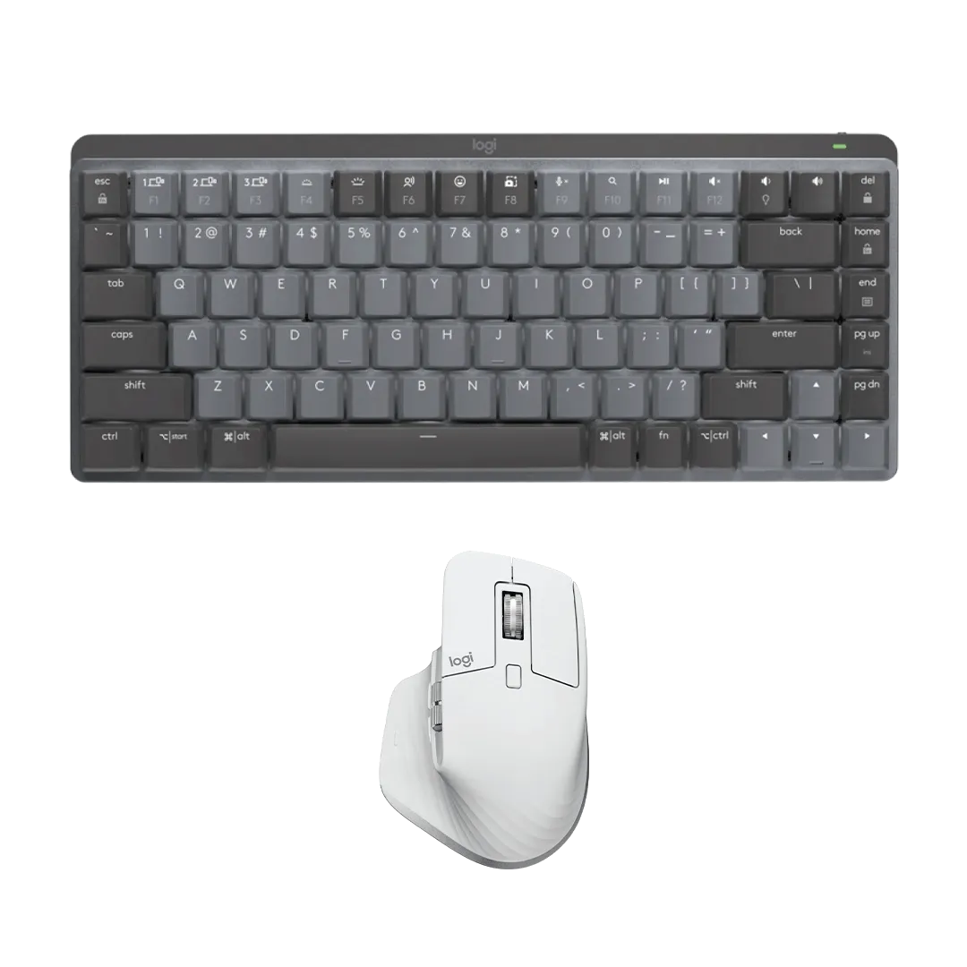 Logitech MX MECHANICAL Mini Wireless Illuminated Keyboard (Linear Red Switches) & MX MASTER 3S Wireless Mouse Combo