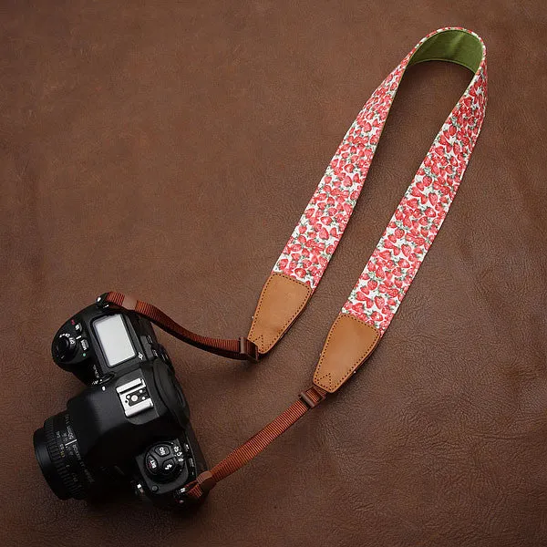 Lovely Strawberry Cowboy Handmade Leather Camera Strap 7120