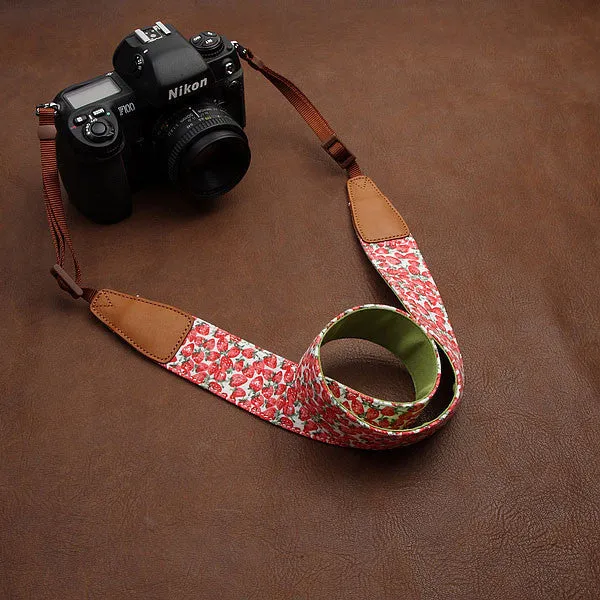 Lovely Strawberry Cowboy Handmade Leather Camera Strap 7120