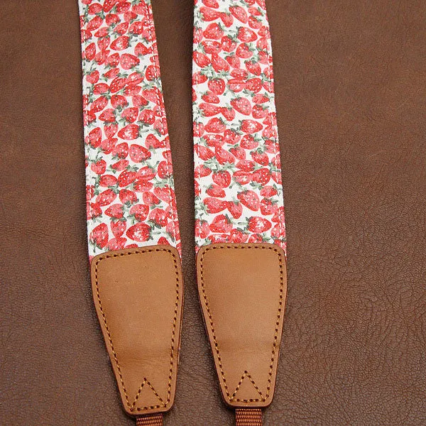 Lovely Strawberry Cowboy Handmade Leather Camera Strap 7120