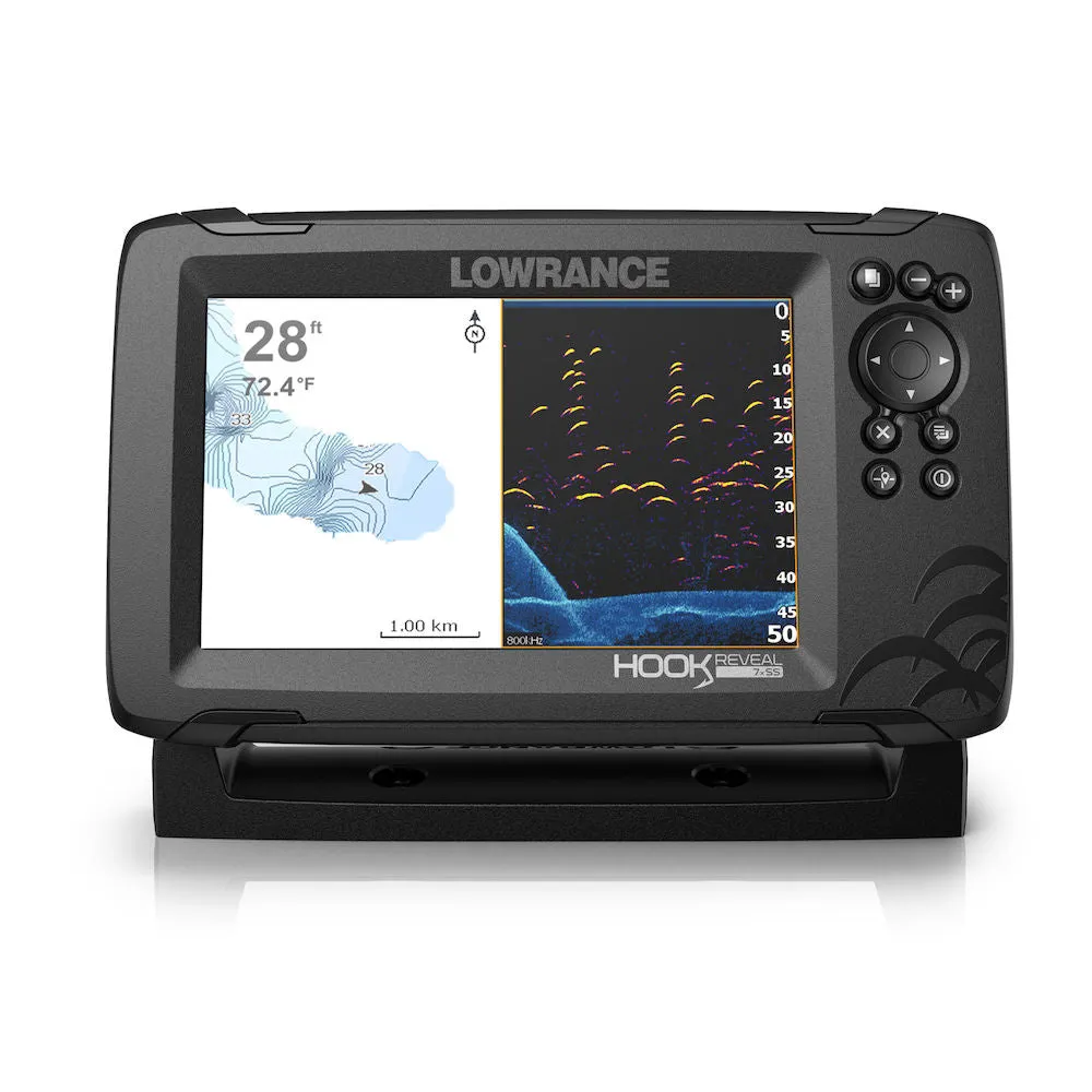 Lowrance Hook Reveal 7 Fish Finder Combo with Splitshot Transducer AUS/NZ Map