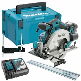 Makita DHS680Z 18V Brushless Circular Saw   1 x 5.0Ah, Charger, Rail, Adapter & Case