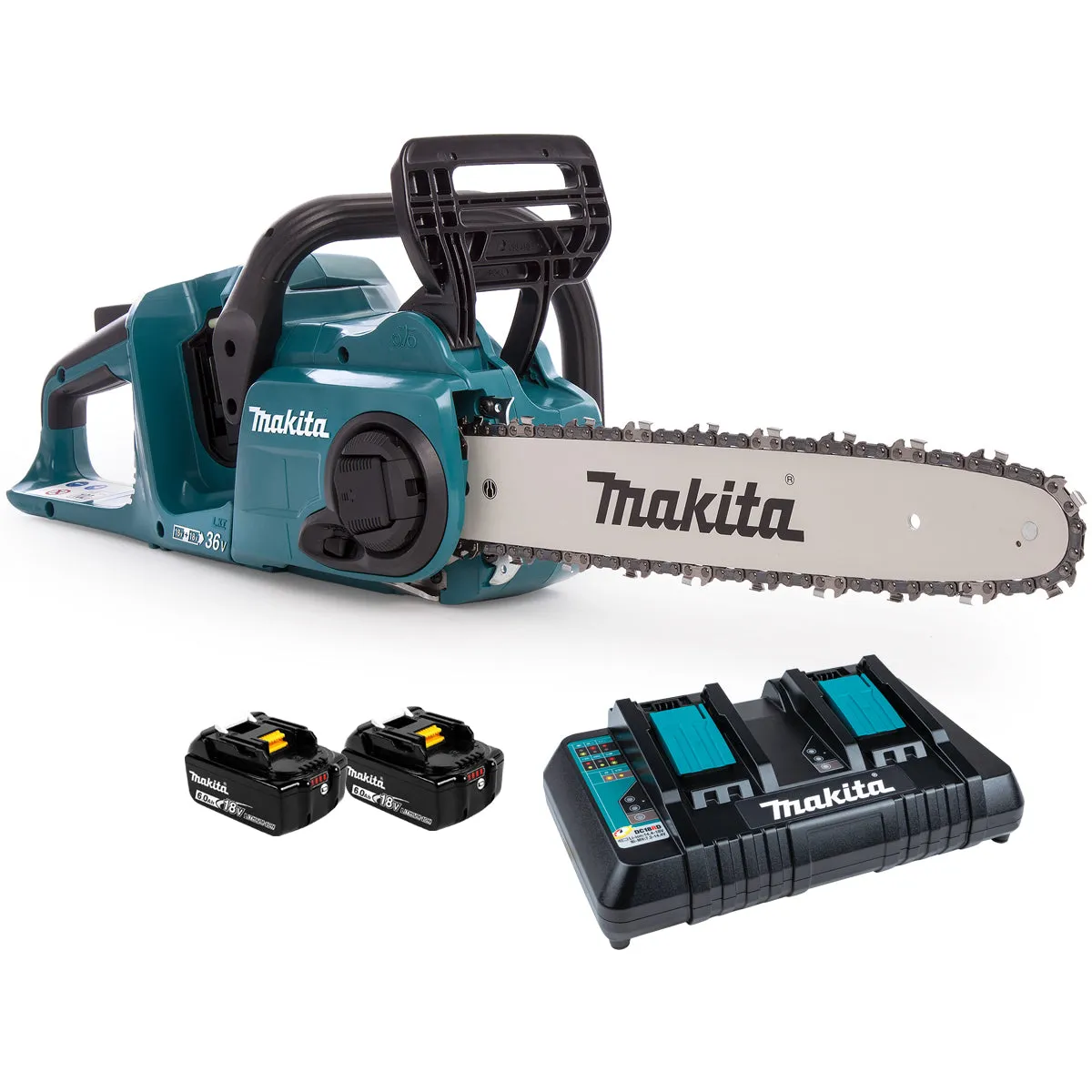 Makita DUC353PG2 36V Brushless Chainsaw 35cm with 2 x 6.0Ah Batteries & Charger