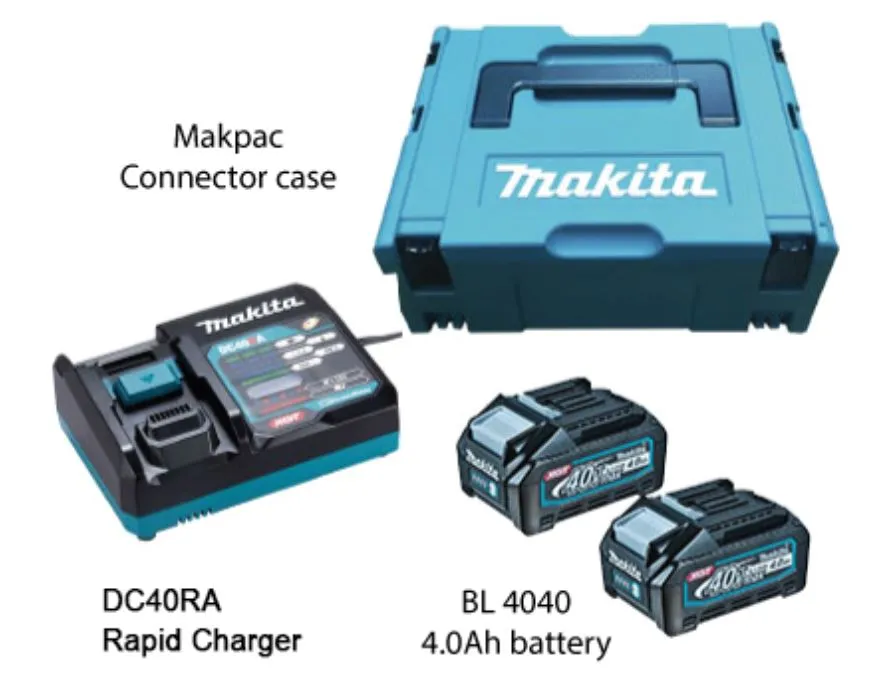 Makita MKP1G002 Makpac 40V Power Source Kit (4.0ah) (BL4040X2 DC40RA) | Model: M*191K01-6