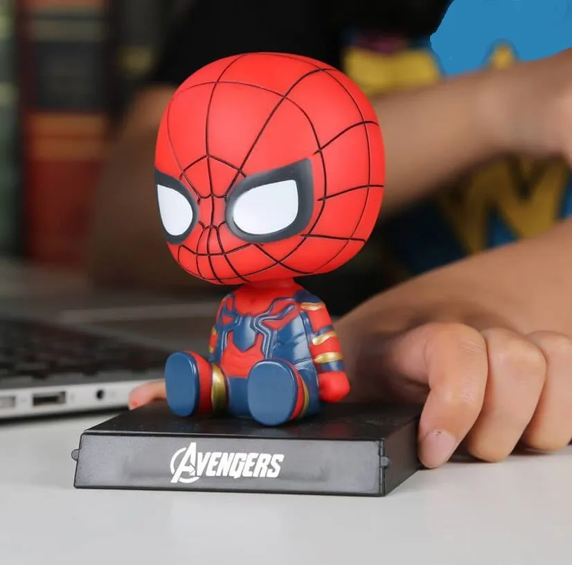 Marvel Spiderman Bobblehead With Mobile Holder For Cars | 13 CM |