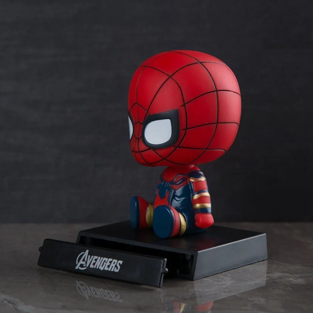 Marvel Spiderman Bobblehead With Mobile Holder For Cars | 13 CM |