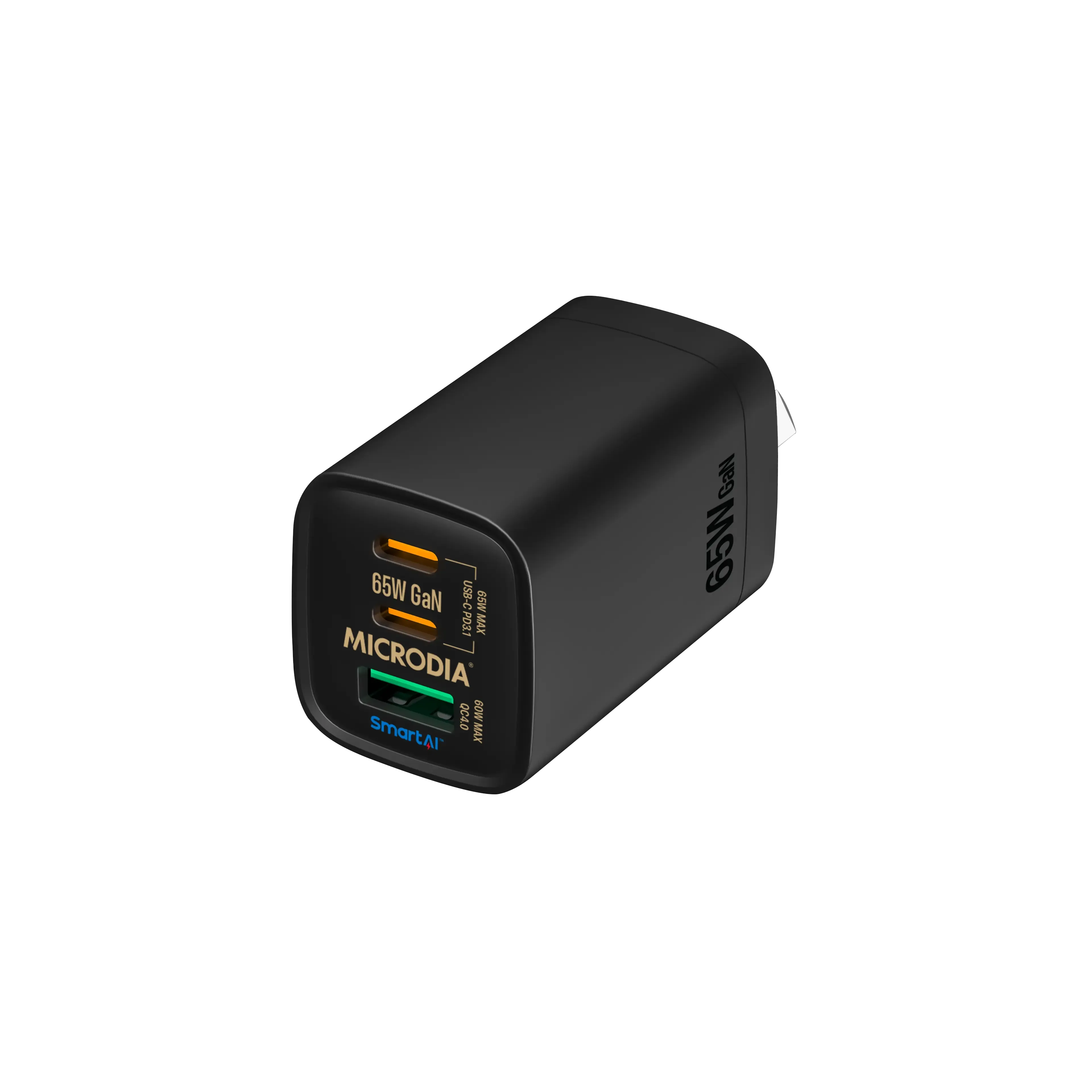 MICRODIA SMARTCube™ Nano 65W, GaN Wall Charger, Dual USB-C PD3.1