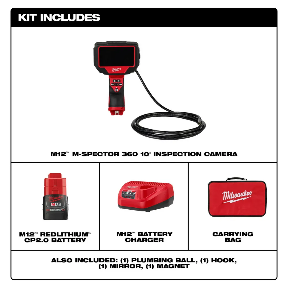 Milwaukee M12 M-Spector 360 10ft Inspection Camera