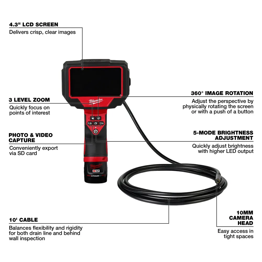 Milwaukee M12 M-Spector 360 10ft Inspection Camera