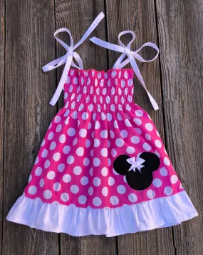 Minnie Mouse Hot Pink Smocked Dress