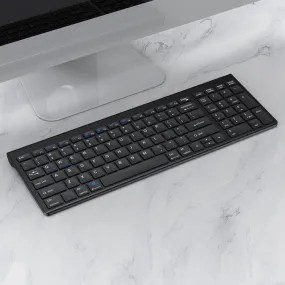 Multi-Device Silent Wireless Bluetooth Keyboard with Three Connectivity Modes