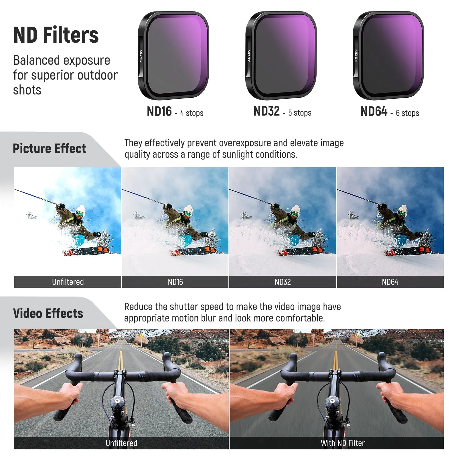 NEEWER 4 Pack ND & CPL Filter Set compatible with insta360 Ace Pro