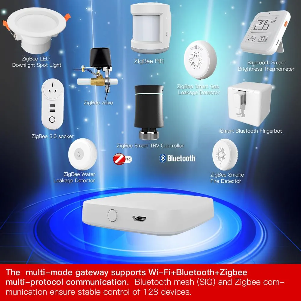 New 2nd Generation Multi-Mode Smart Home Gateway ZigBee WiFi Bluetooth Mesh Hub