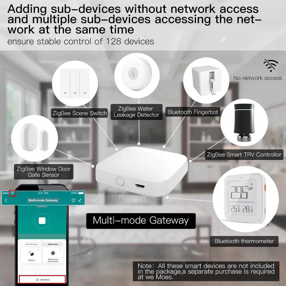 New 2nd Generation Multi-Mode Smart Home Gateway ZigBee WiFi Bluetooth Mesh Hub