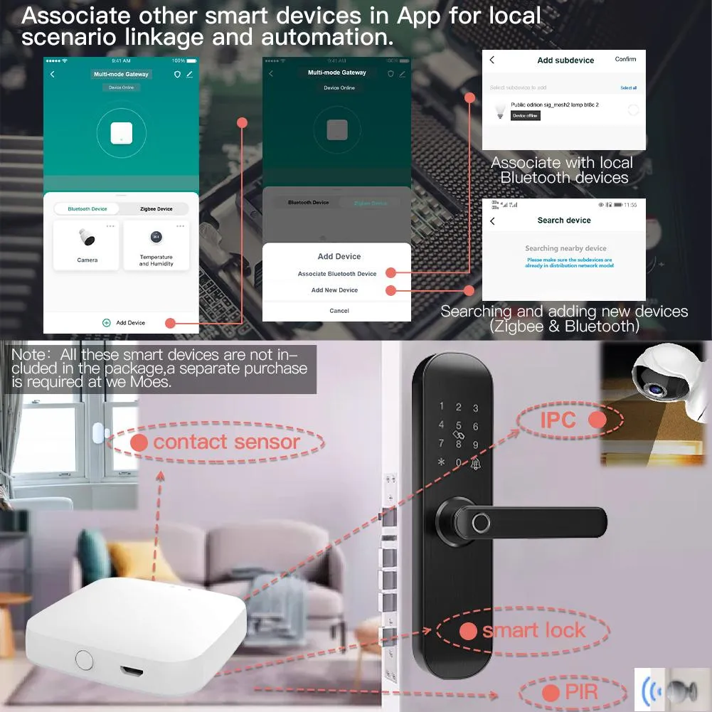 New 2nd Generation Multi-Mode Smart Home Gateway ZigBee WiFi Bluetooth Mesh Hub