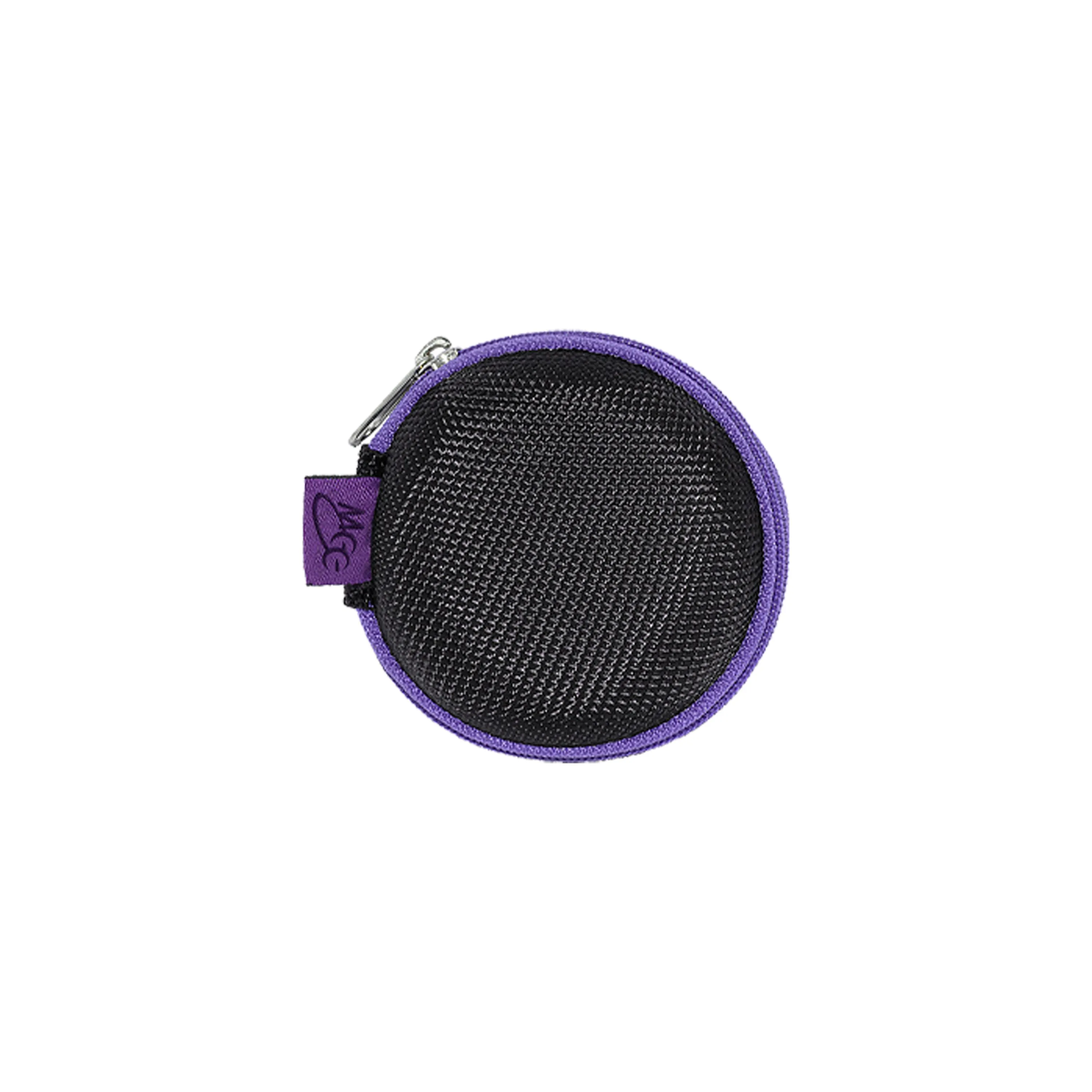 Nylon Round Zippered Carrying Case for Earphones