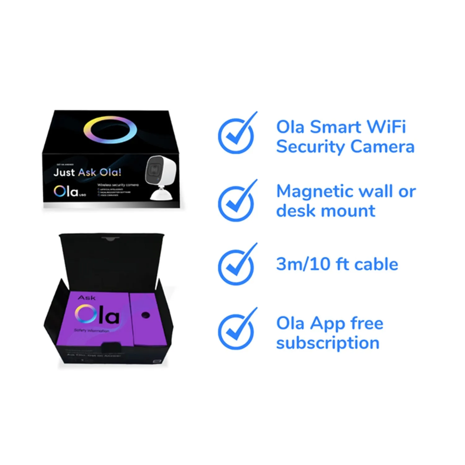 Ola-USA Smart Security Camera 1 Pack with 5 Year Warranty