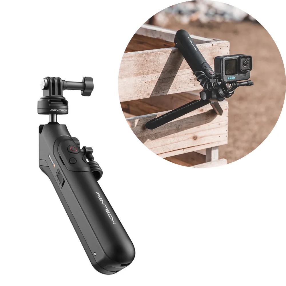 PGYTECH CapLock MantisPod Power Tripod Grip for Insta360 and GoPro Action Cameras with 5000mAh Battery, USB Type-C Charging Cable, Wireless Remote Controller, Quick Release Clamp, and 1/4" Mount Adapter | P-GM-149 / P-GM-150