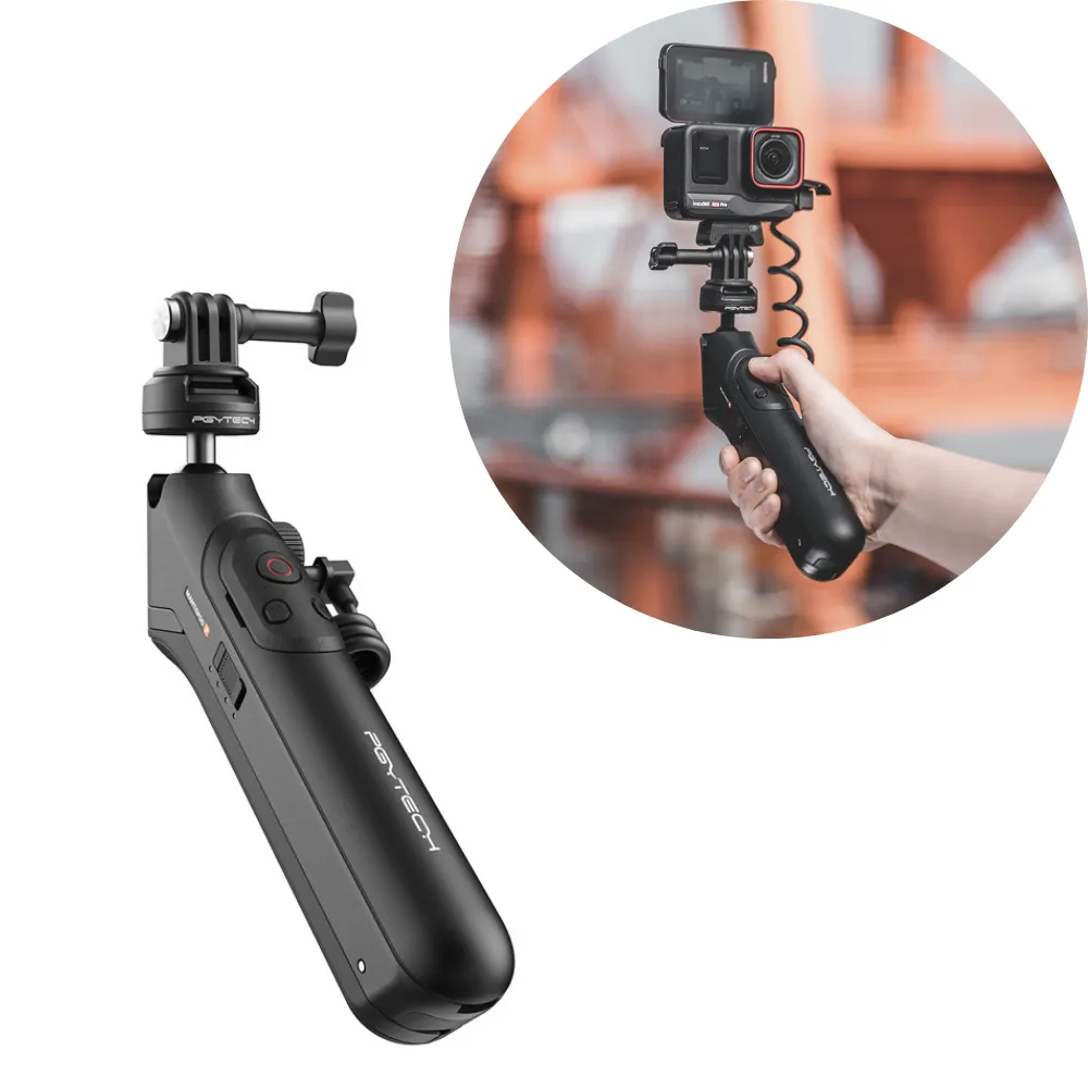 PGYTECH CapLock MantisPod Power Tripod Grip for Insta360 and GoPro Action Cameras with 5000mAh Battery, USB Type-C Charging Cable, Wireless Remote Controller, Quick Release Clamp, and 1/4" Mount Adapter | P-GM-149 / P-GM-150