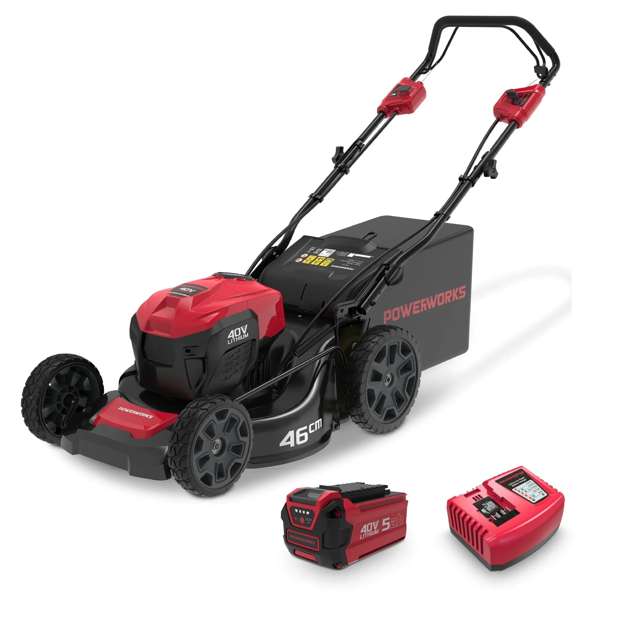 Powerworks 40V 18''/46cm self-propelled lawnmower 5ah kit