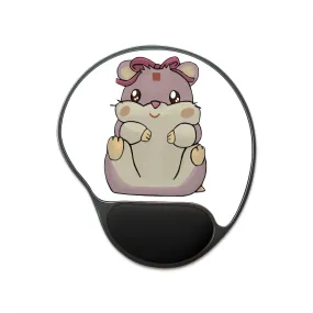 Purple Hamster Mouse Pad With Wrist Rest