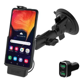 RAM® Powered Suction Cup Mount for Samsung XCover Pro with Charger