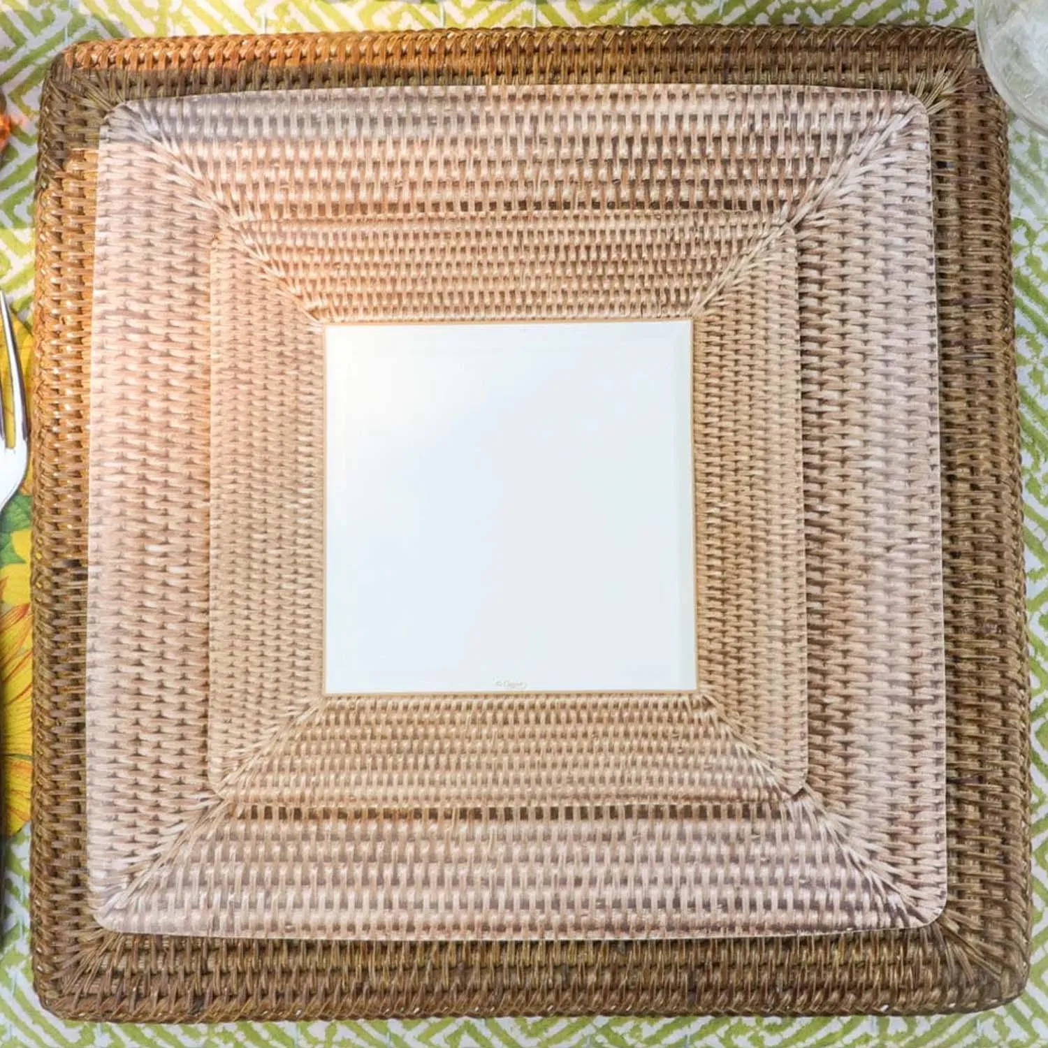 Rattan Square Charger Plate