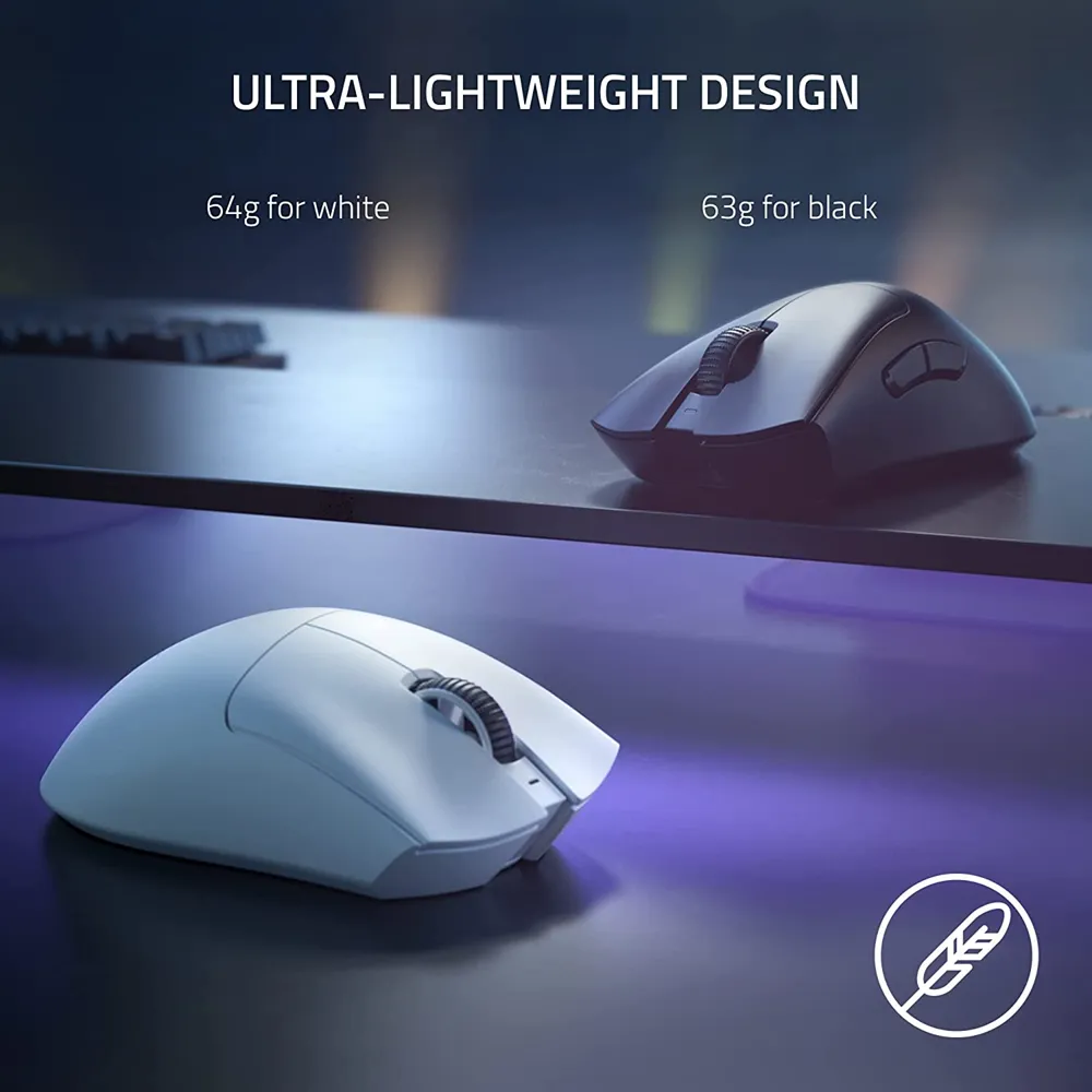 Razer Deathadder V3 Pro - White Edition - Ultra-Lightweight Wireless Ergonomic Esports Mouse