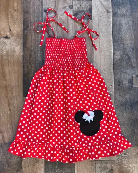 Red White Polka Dot Minnie Mouse Dress