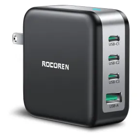 Rocoren 100W USB-C 4-Port GaN5 Wall Charger