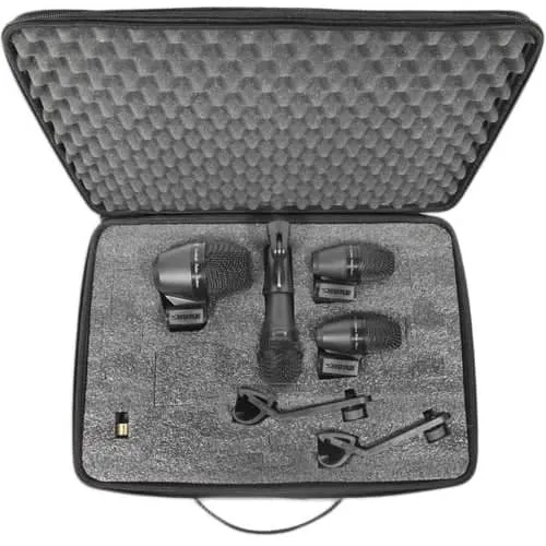 Shure PGA 4pce Drum Mic Kit 1x PGA52, 2x PGA56, 1x PGA57, Mounts, Cables & Carry Case