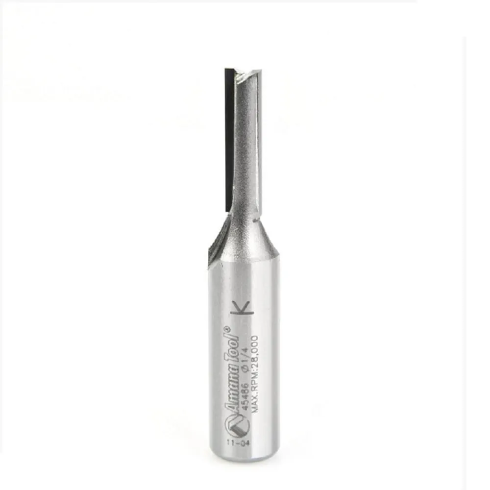 Straight Plunge Router Bit | 2 Flute | 1⁄4 Dia x 1" x 1⁄2 Shank | 45486 | 738685454862