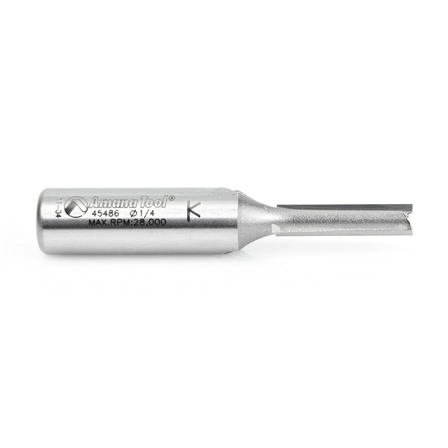 Straight Plunge Router Bit | 2 Flute | 1⁄4 Dia x 1" x 1⁄2 Shank | 45486 | 738685454862