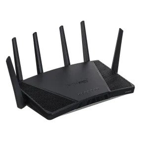 Synology Rt6600ax Router Wifi6 1Xwan 3Xgbe 1X2.5Gb Wireless Router Tri-Band (2.4 Ghz / 5 Ghz / 5 Ghz) Black