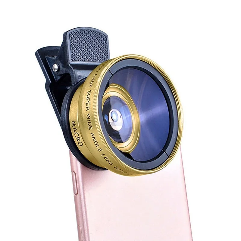 Tongdaytech Mobile Phone Lens 0.45x Super Wide Angle 12.5x Macro HD Camera Lens For iPhone 12 11 8 7 6 XS Huawei Xiaomi Samsung