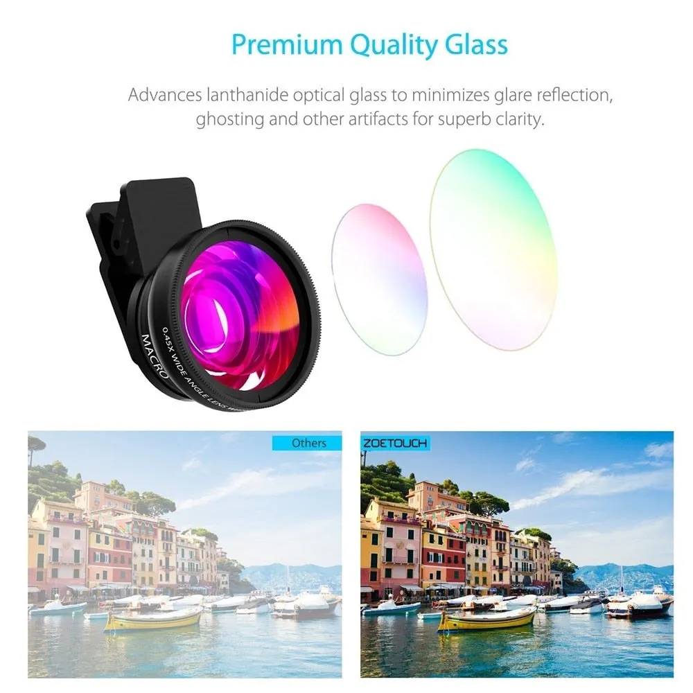 Tongdaytech Mobile Phone Lens 0.45x Super Wide Angle 12.5x Macro HD Camera Lens For iPhone 12 11 8 7 6 XS Huawei Xiaomi Samsung