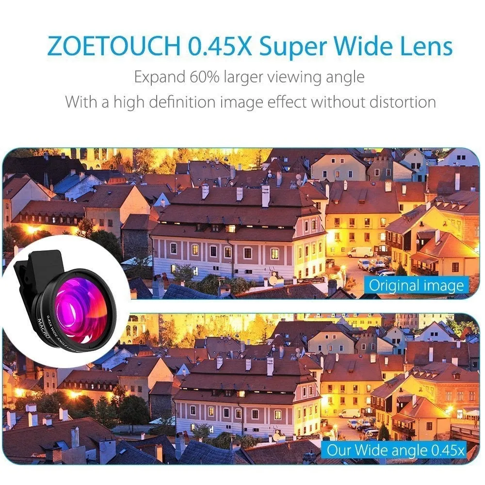 Tongdaytech Mobile Phone Lens 0.45x Super Wide Angle 12.5x Macro HD Camera Lens For iPhone 12 11 8 7 6 XS Huawei Xiaomi Samsung