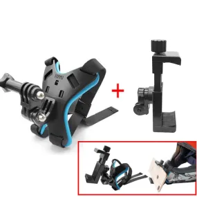 TUYU Motorcycle Helmet Chin Action Camera Mobile Phone Mounting Bracket Blue Bracket Mobile Phone Clip