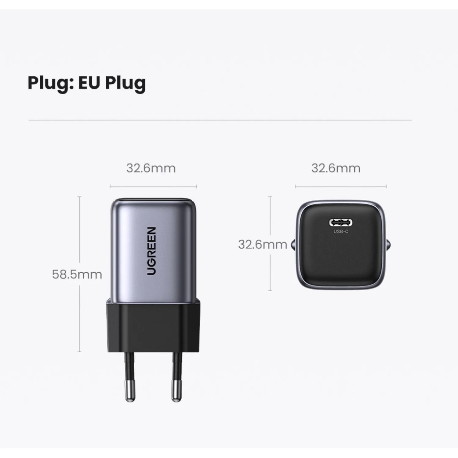 UGREEN 1 Port GaN PD Home Charger - 30W - 666