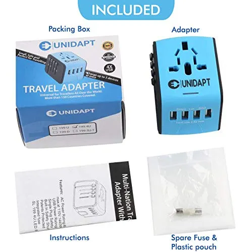 Unidapt Universal Travel Adapter, International Plug Adapter