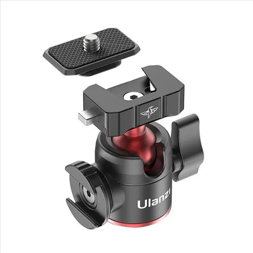 UUrig By Ulanzi R077 Hummingbird Quick Release Ballhead with Cold Shoe Mount Design and 360 degrees Adjustable Ballhead for Smartphone, Mirrorless Cameras