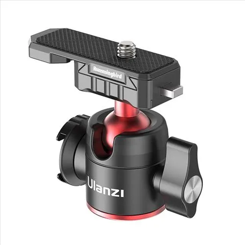 UUrig By Ulanzi R077 Hummingbird Quick Release Ballhead with Cold Shoe Mount Design and 360 degrees Adjustable Ballhead for Smartphone, Mirrorless Cameras